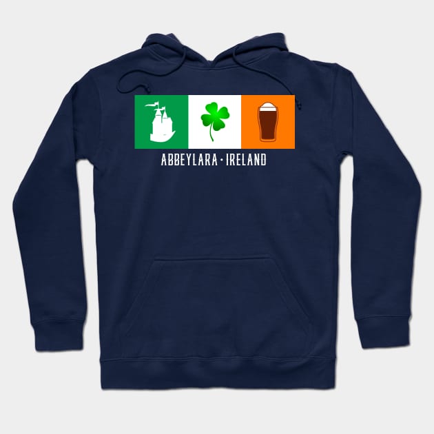 Abbeylara Ireland, Gaelic - Irish Flag Hoodie by Eire